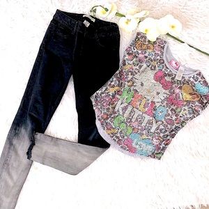 GIRLS Ombré Jeans/ TOP bundle